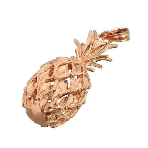 14K Pink gold Pineapple Pendant(S, M, L) (Chain Sold Separately)