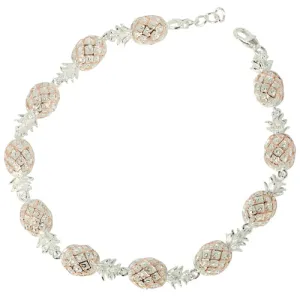 14K Pink Gold Plated Sterling Silver Hawaiian Pineapple Bracelet
