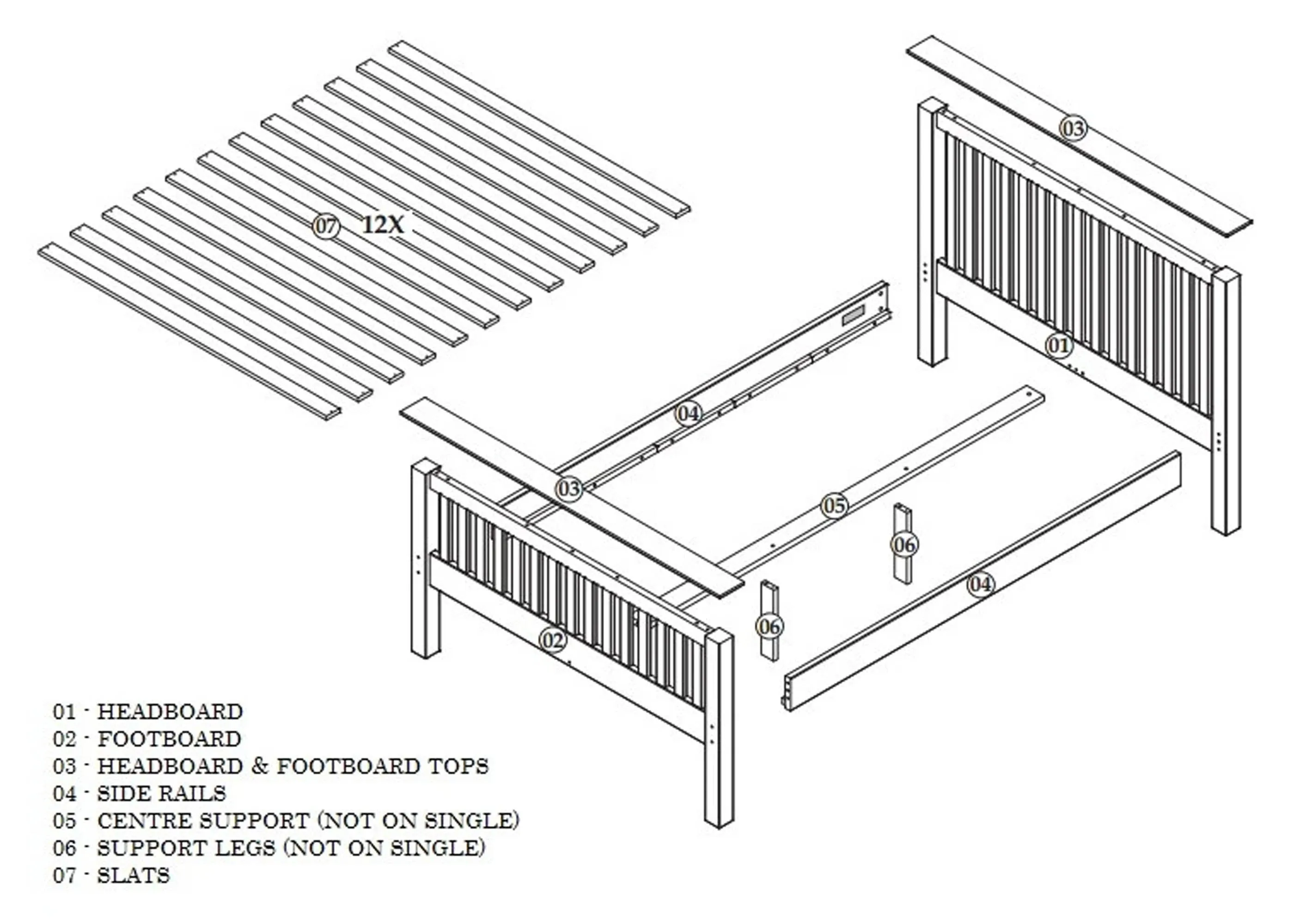 Barcelona Off White Low Foot End Bed