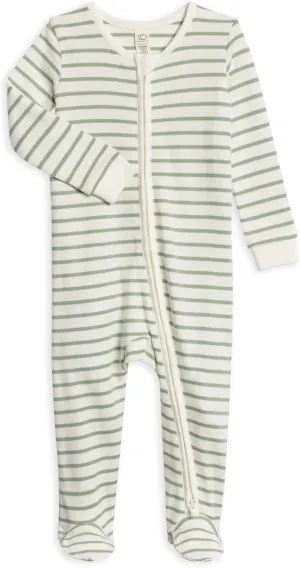 Colored Organics Baby Zip-Up Footed Sleeper with 2-Way Zipper - Newborn Organic Cotton Pajamas
