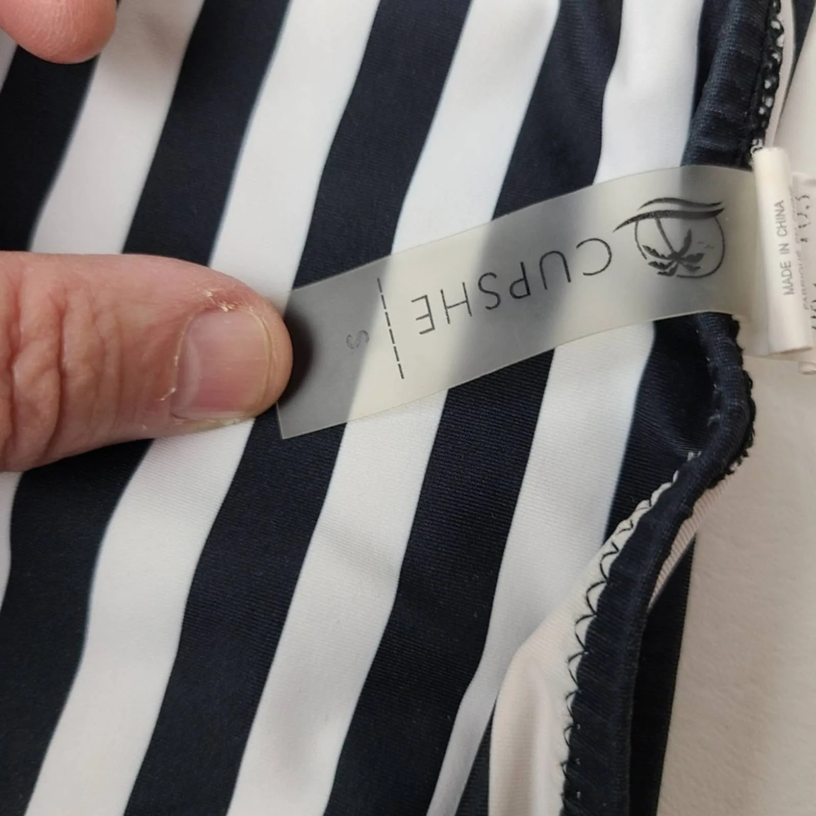 Cupshe High Rise Striped bikini bottom