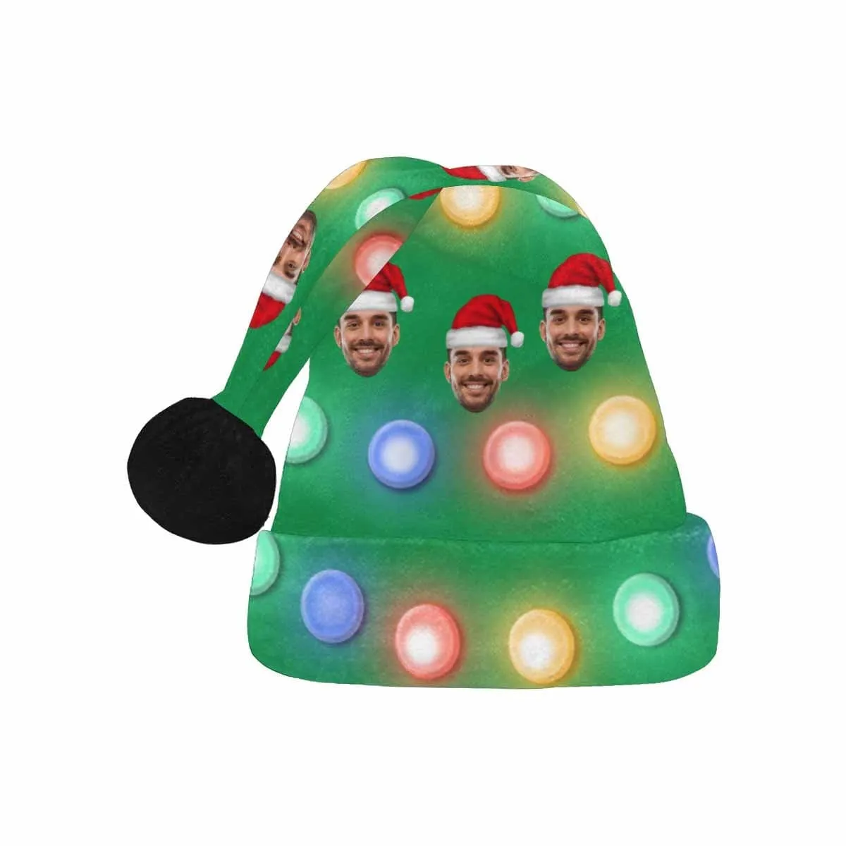 Custom Face Christmas Light Santa Hat