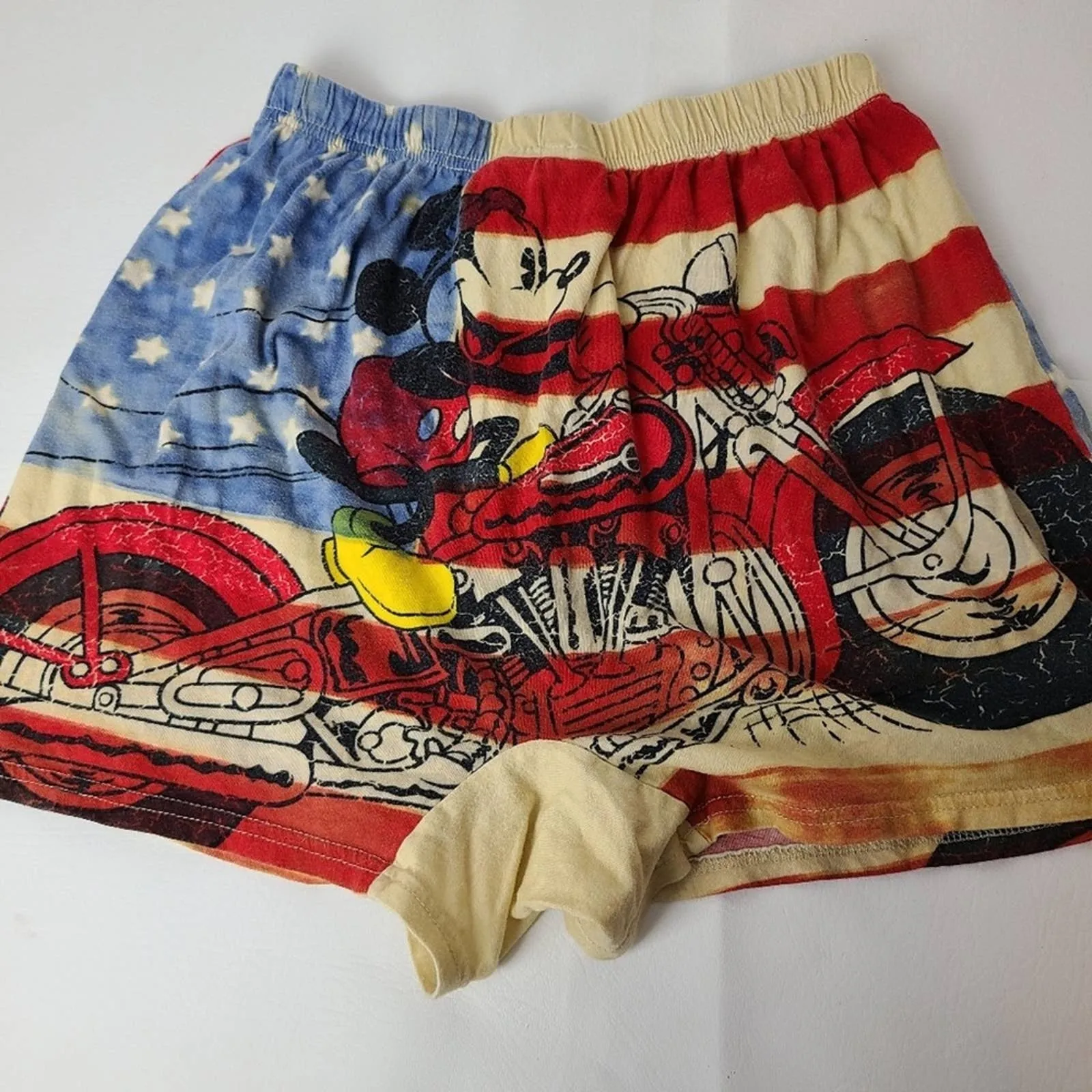 Disney Flag & Motorcycle Mickey Shorts