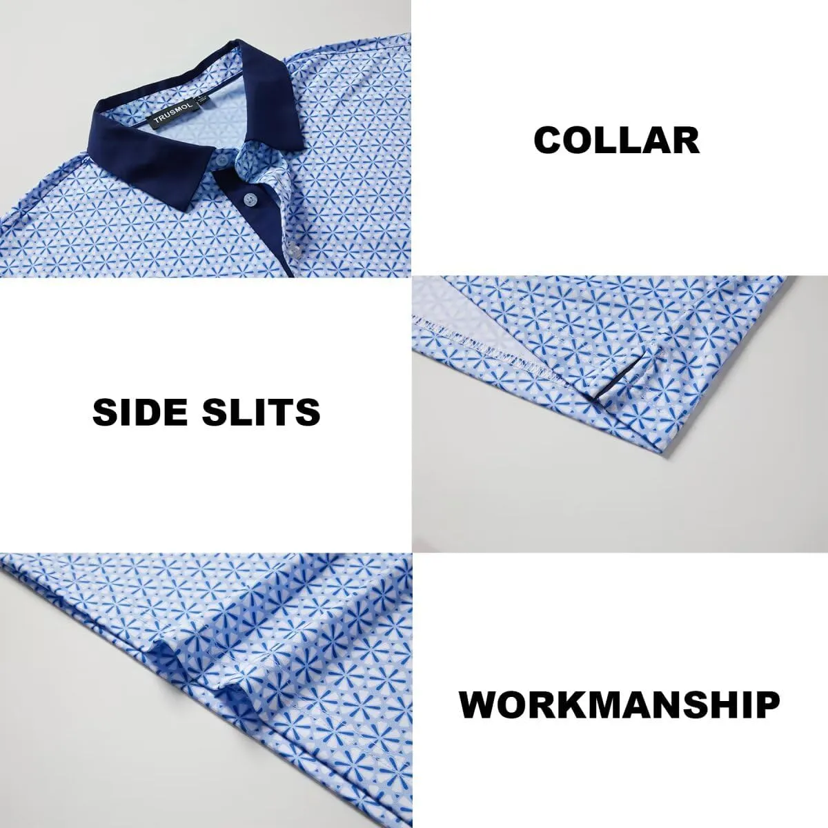 Golf Shirts for Men Dry Fit Performance Print Short Sleeve Moisture Wicking Golf Polo Shirts