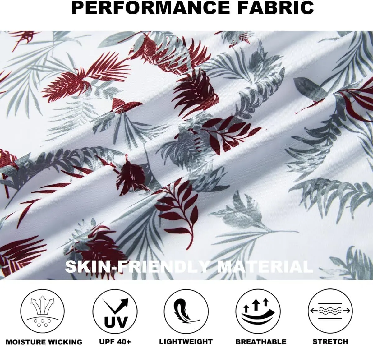 Golf Shirts for Men Dry Fit Performance Print Short Sleeve Moisture Wicking Golf Polo Shirts