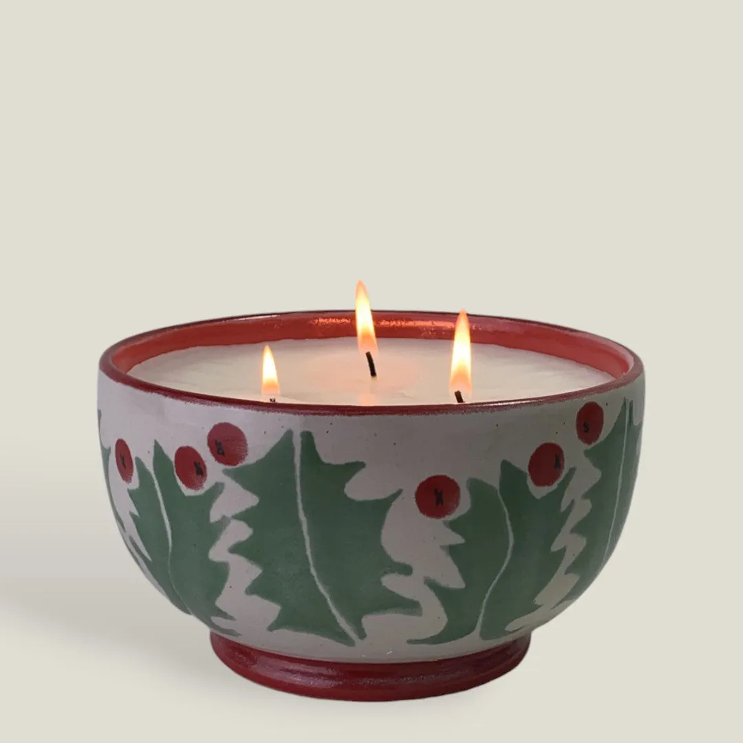 Holly Large Candle Bowl
