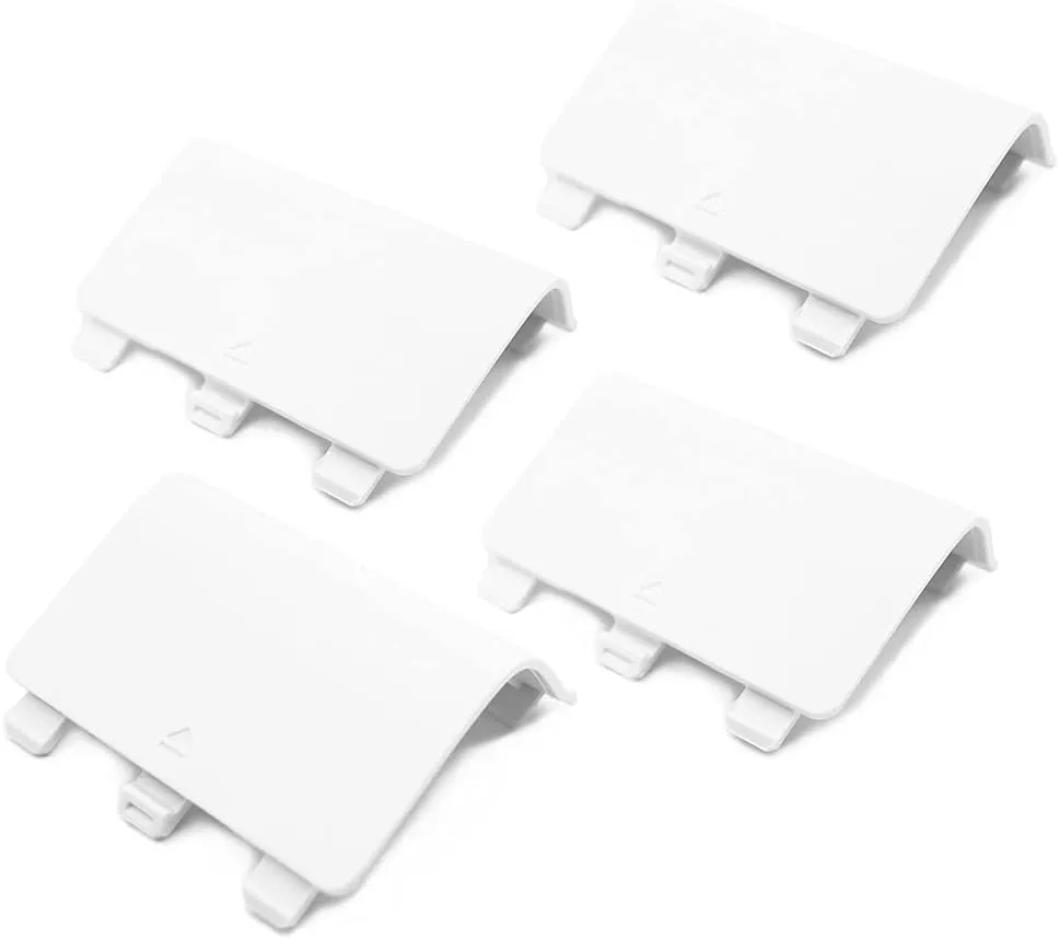 KELIFANG Replacement Battery Cover Door Compatible with Xbox One, One S, One X Controller, Battery Back Shell Repair Part Compatible with Xbox Wireless Controller (4 Pack, White)