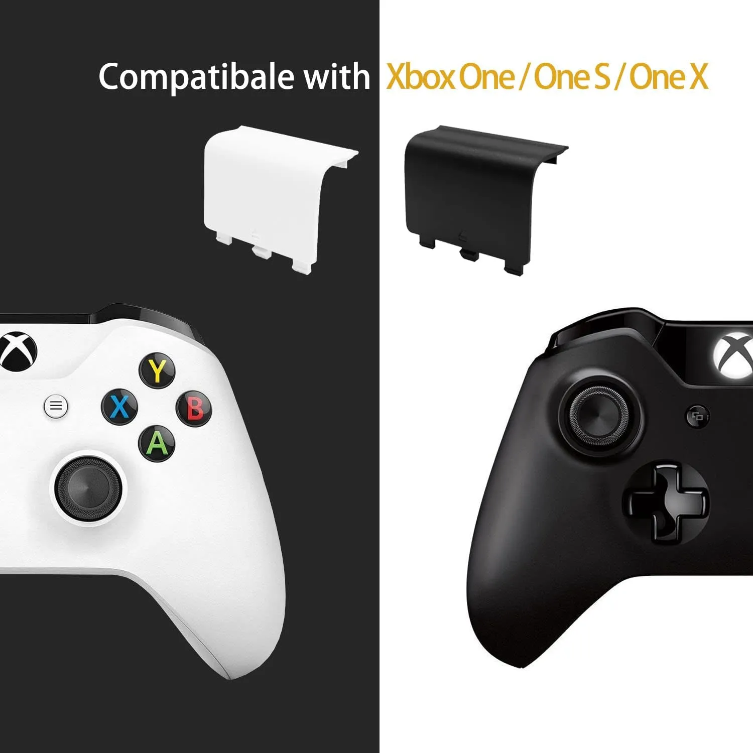 KELIFANG Replacement Battery Cover Door Compatible with Xbox One, One S, One X Controller, Battery Back Shell Repair Part Compatible with Xbox Wireless Controller (4 Pack, White)