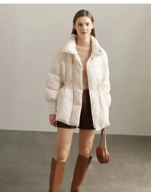 Lapel Collar Women's Duck Down Puffer Coat