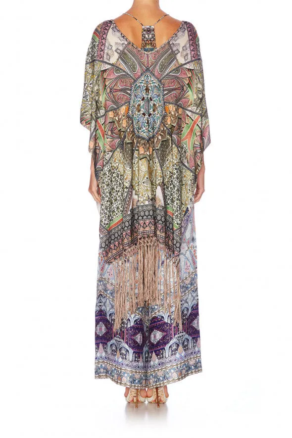 Long V Neck Poncho W/ Fringing- Soul Sisters