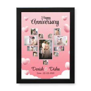 Love Them Heart Shape Collage Anniversary Photo Frame (10x14 inch)