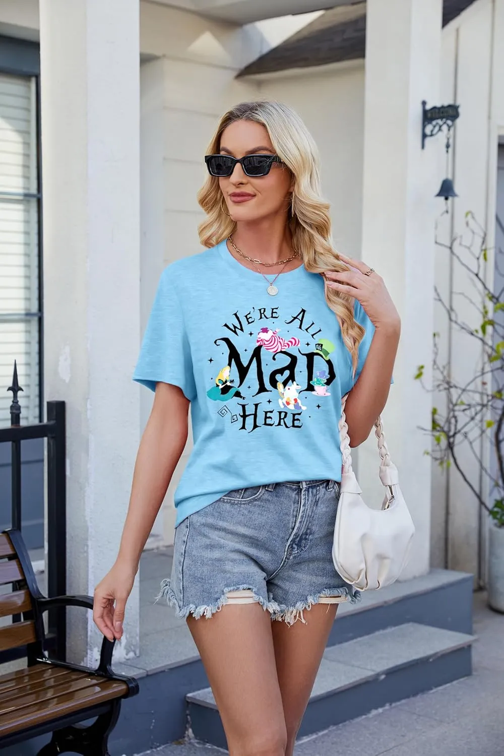 Magical Shirt Women Magic Princess T-Shirt We're All Mad Here Fairy Graphic Shirts Vacation Party Casual Short Sleeve Top