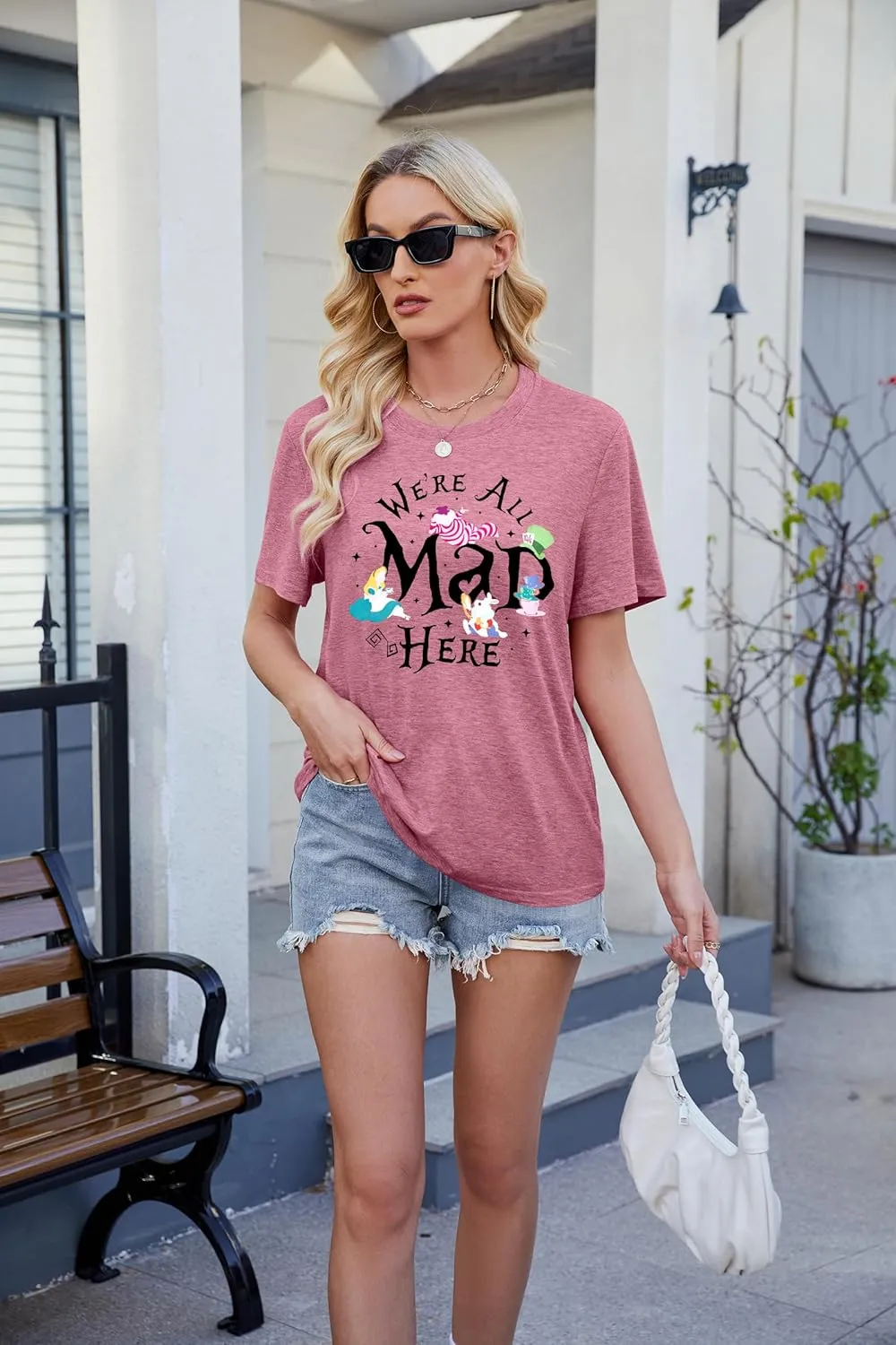 Magical Shirt Women Magic Princess T-Shirt We're All Mad Here Fairy Graphic Shirts Vacation Party Casual Short Sleeve Top