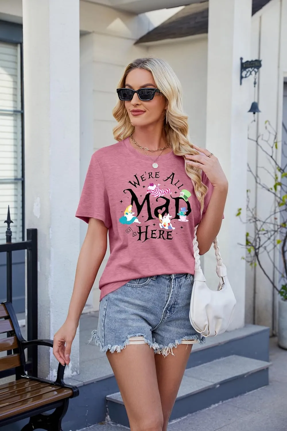 Magical Shirt Women Magic Princess T-Shirt We're All Mad Here Fairy Graphic Shirts Vacation Party Casual Short Sleeve Top