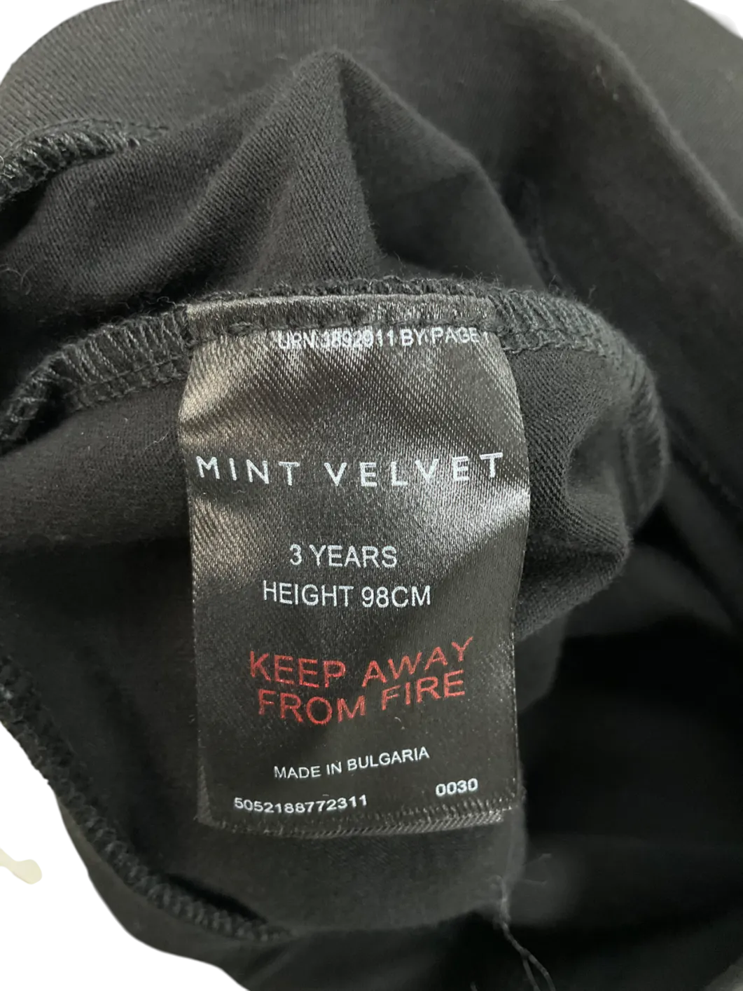 Mintie by Mint Velvet Black Star Embroidered Leggings 3 Years
