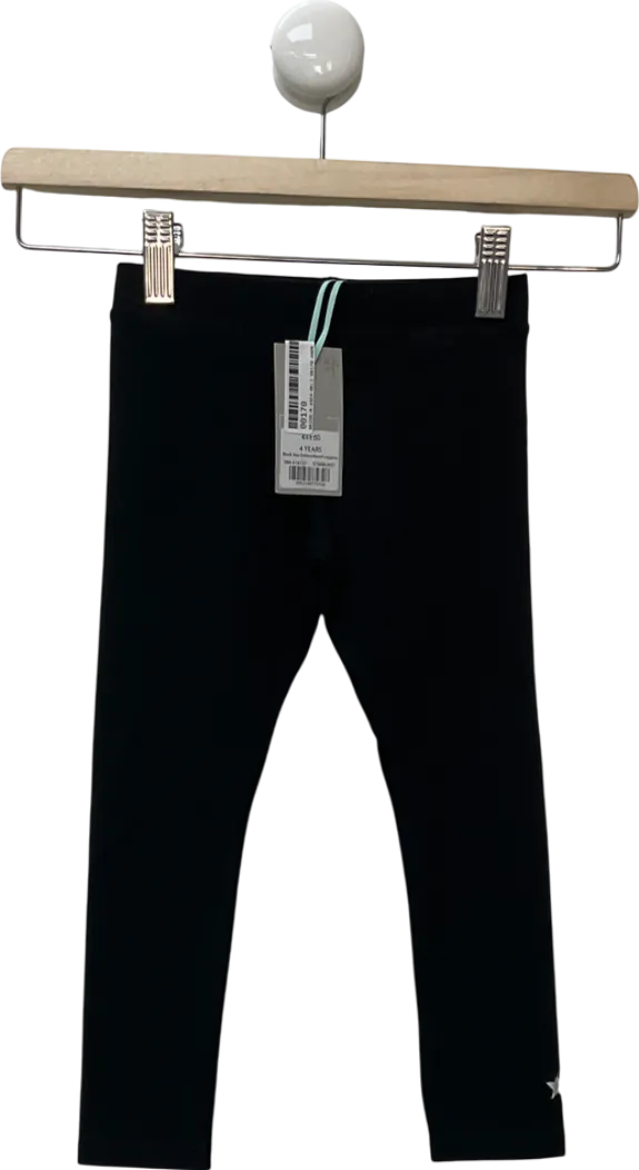 Mintie by Mint Velvet Black Star Embroidered Leggings 3 Years