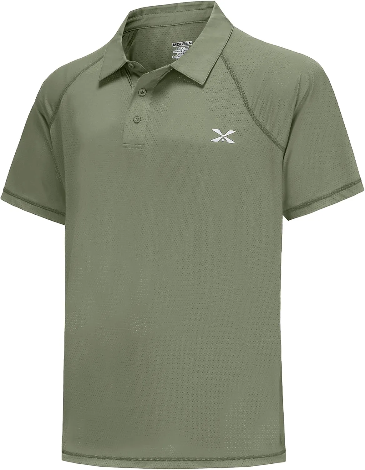 MOHEEN Men's Moisture Wicking Short Sleeve Polo Shirts UPF 50  Lightweight Performance Golf Shirts M-6XL