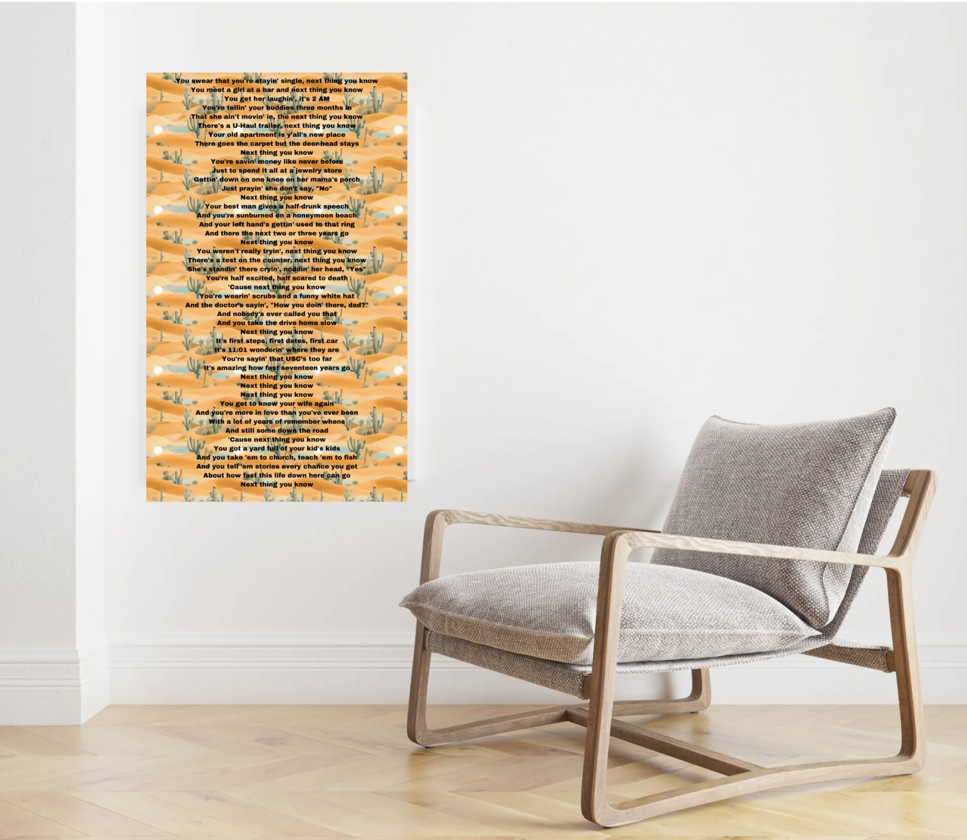 Next thing you know Wall Print, Rolled Poster, Cactus desert poster