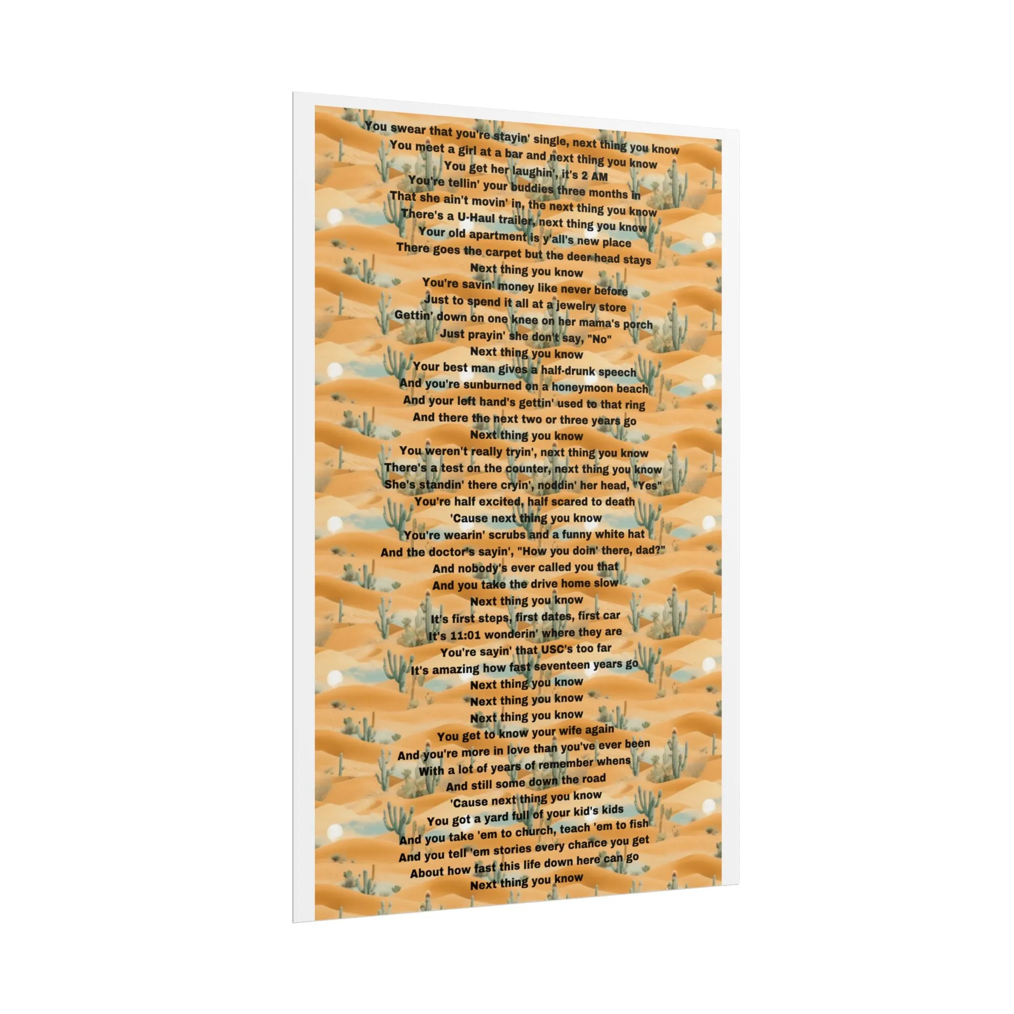 Next thing you know Wall Print, Rolled Poster, Cactus desert poster