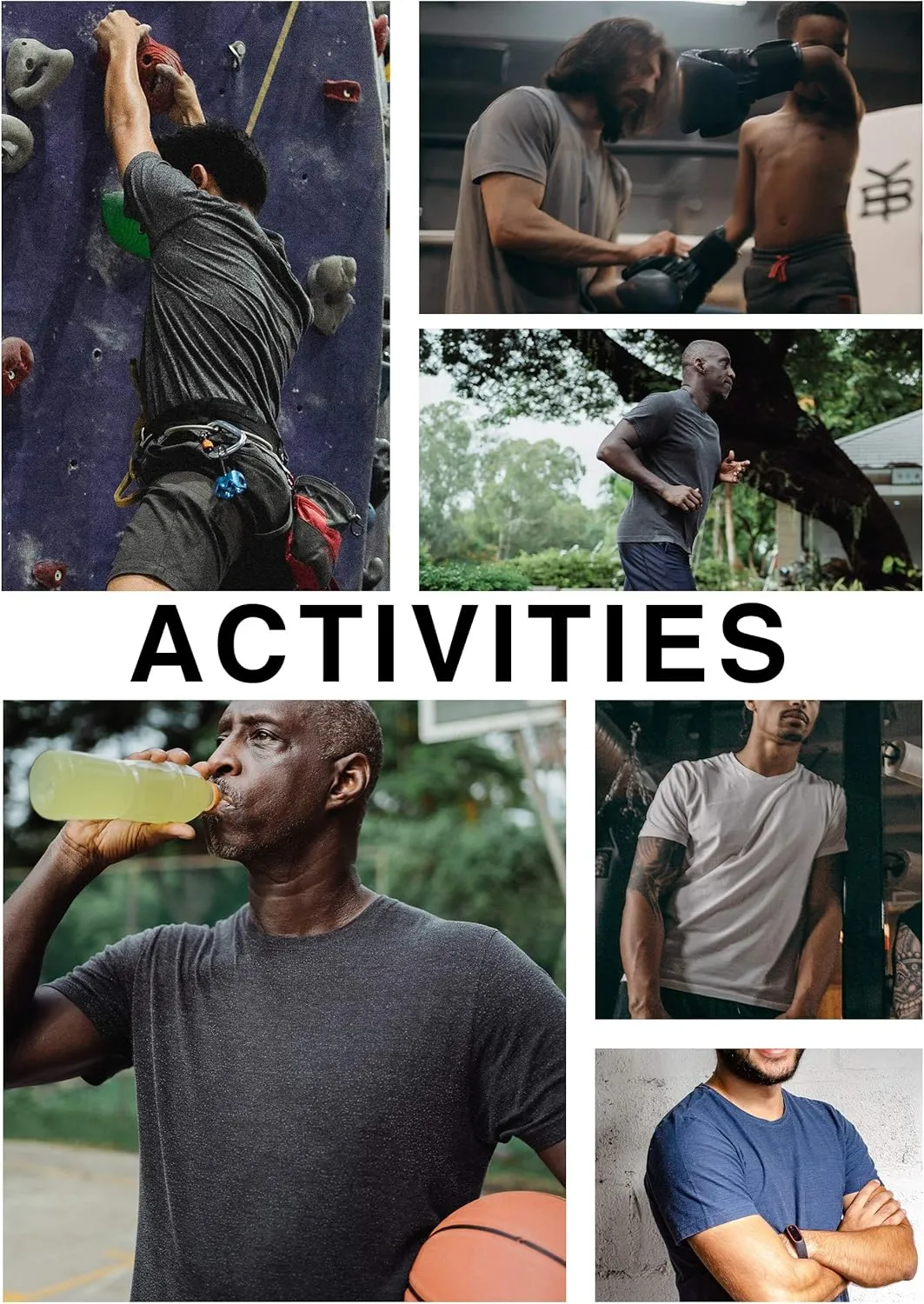 Reset 4 Pack Workout Shirts for Men, Active Athletic Performance Crew Neck Gym T Shirts