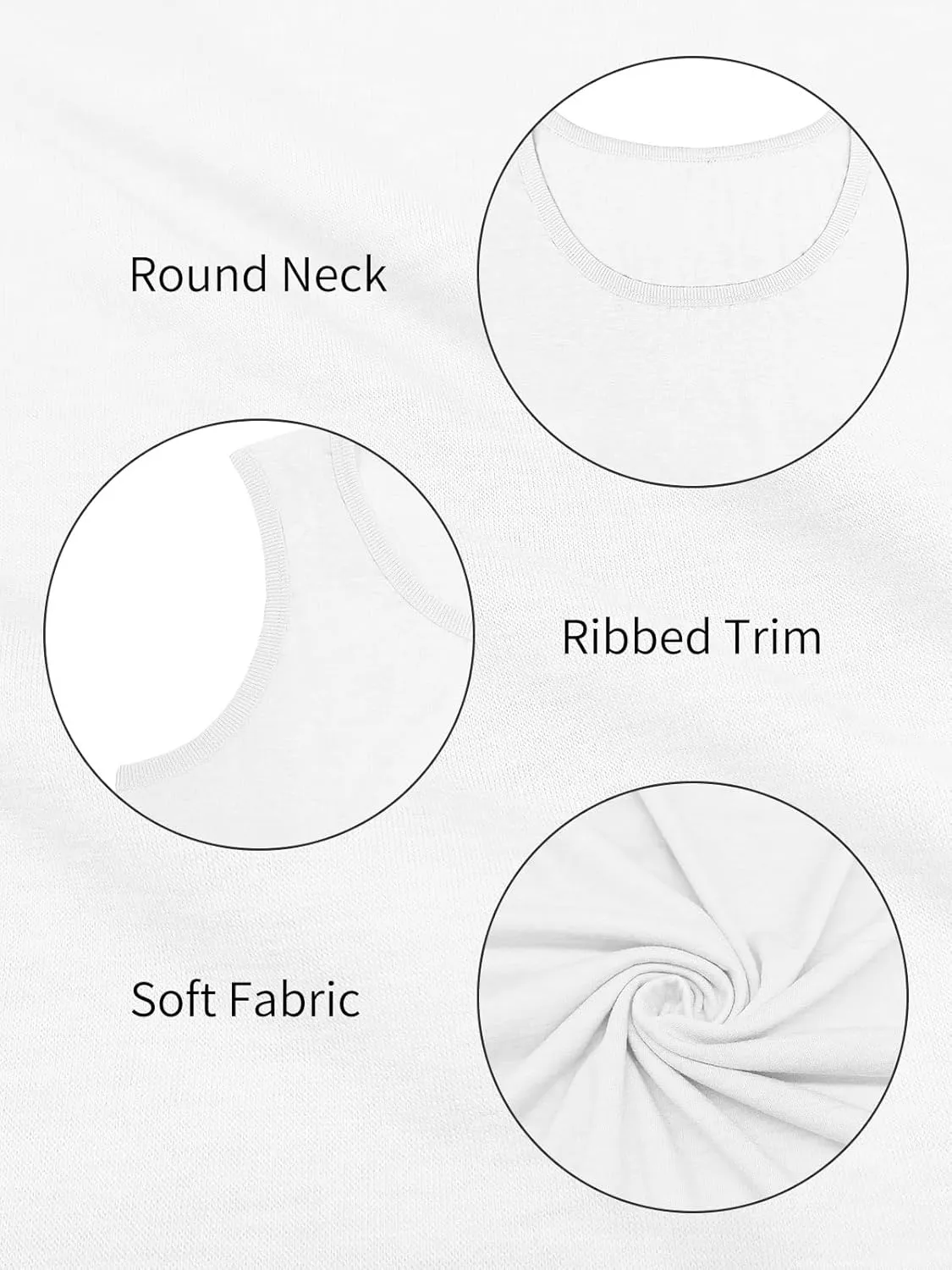ROSRISS Plus Size Tank Tops for Women Summer Basic Crewneck Tees Soft Cozy Loose Fit Curved Hem Sleeveless Shirts