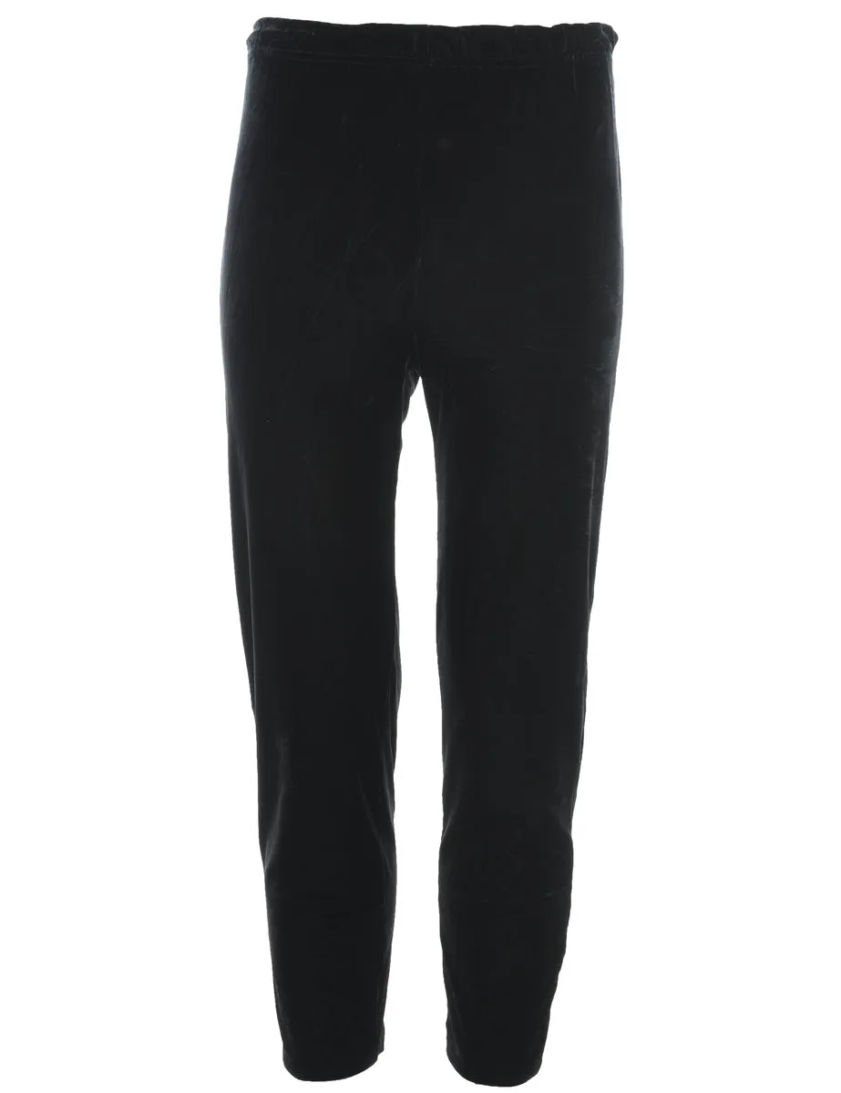 Velvet Fabric Black Leggings - W24 L26