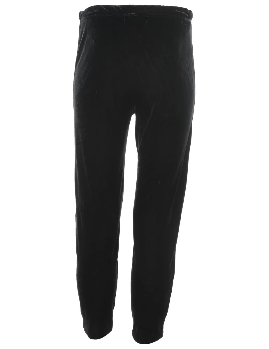 Velvet Fabric Black Leggings - W24 L26