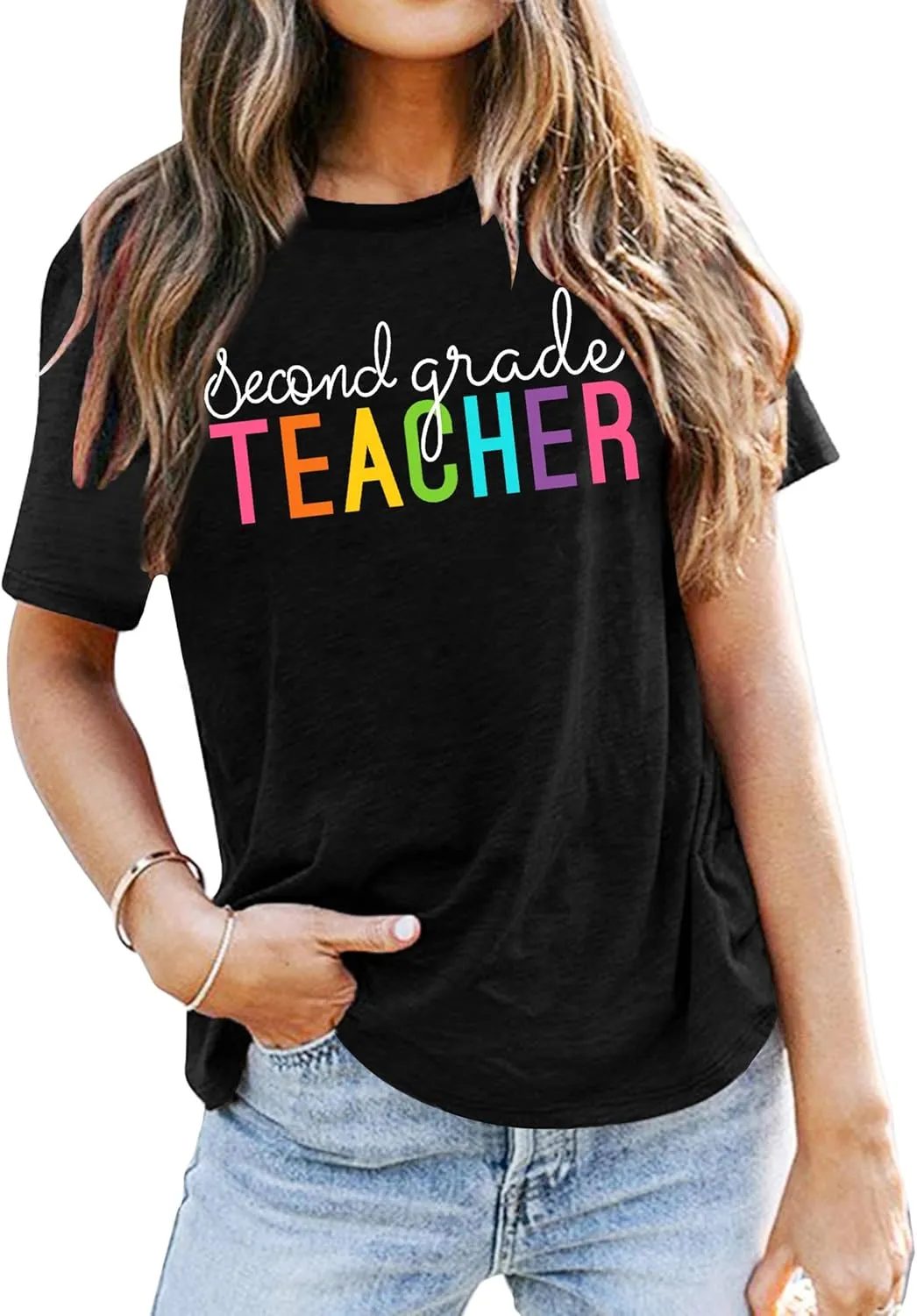 VVNTY Women Teacher Shirts First Grade: 1st Grade Teachers T-Shirt Back to School Gift Tops