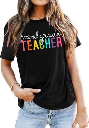 VVNTY Women Teacher Shirts First Grade: 1st Grade Teachers T-Shirt Back to School Gift Tops