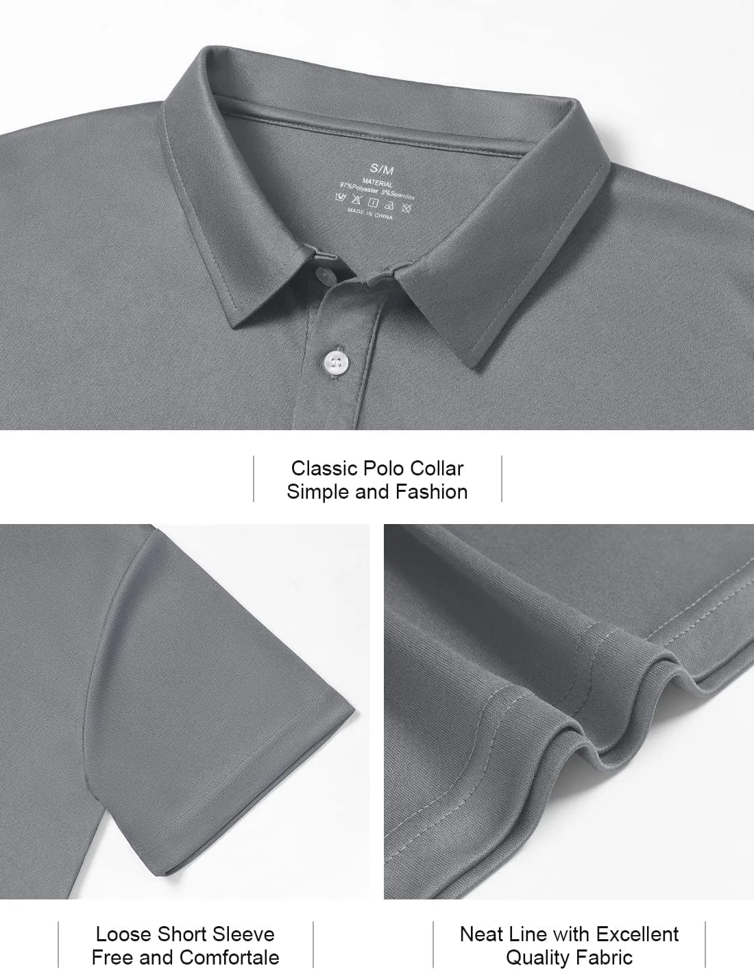 Xelky Men's Polo Shirts Quick Dry Short Sleeve Golf Athletic Shirt Moisture Wicking Casual Work Collared Polos 4 Pack